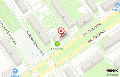 Аптека Farmani на улице Лескова на карте