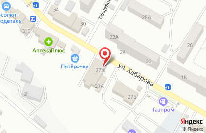 Универсам Пятёрочка на улице Хабарова на карте