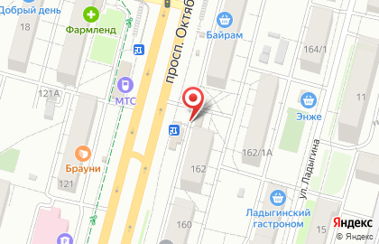 Бульвар цветов на проспекте Октября на карте