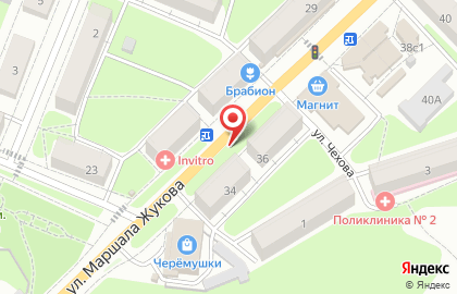 Магазин одежды и обуви для всей семьи на ул. Маршала Жукова, 34 на карте