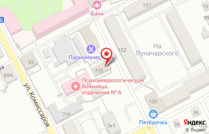 Магазин цветов ЦветТорг на улице Луначарского на карте