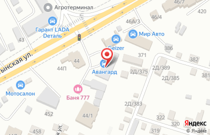 Автотехцентр Авангард на Ястынской улице на карте