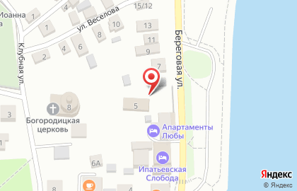 Костромская слобода на Береговой улице на карте