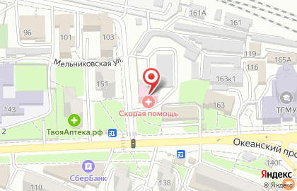 Станция скорой медицинской помощи в Первореченском районе на карте