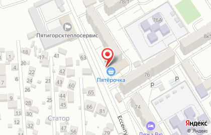 Супермаркет Пятёрочка в Пятигорске на карте