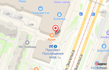 Ювелирный магазин 14 Карат на метро Проспект Просвещения на карте