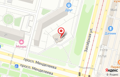 Школа танцев Non-stop на Заозёрной улице на карте