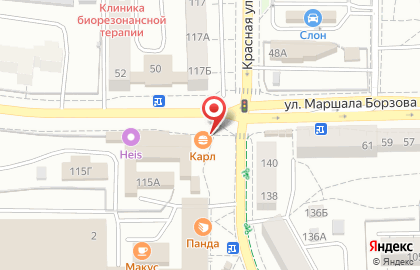 Стрит-фуд кафе Karl на улице Маршала Борзова на карте