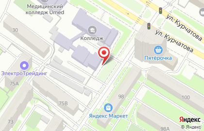 Уральская академия комплексной безопасности и стратегических исследований на улице Курчатова на карте