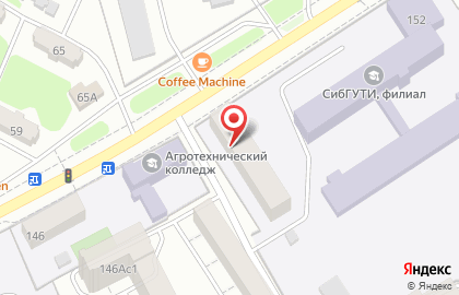 Общежитие СибГУТИ в Октябрьском районе на карте