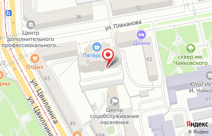 Сеть супермаркетов Пятерочка на улице Плеханова на карте