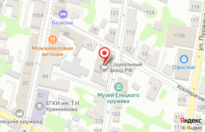 Управление пенсионного фонда РФ в г. Ельце Липецкой области (межрайонное) на карте