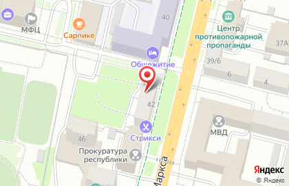 Юридическая компания Афина на улице К.Маркса на карте