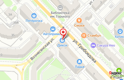 Супермаркет ДИКСИ на улице Либкнехта на карте
