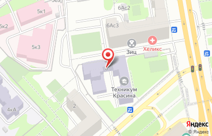 Московский техникум креативных индустрий имени Л.Б. Красина на метро Автозаводская на карте