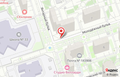 Киоск по продаже фруктов и овощей, г. Балашиха на Молодежном бульваре на карте