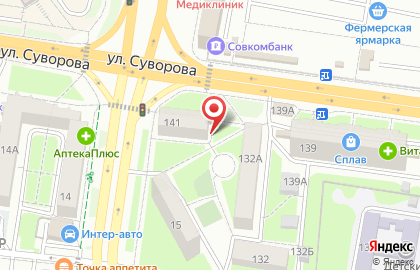 Юничел на улице Суворова на карте