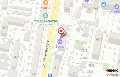 Гостиница Весна на улице Чайковского на карте