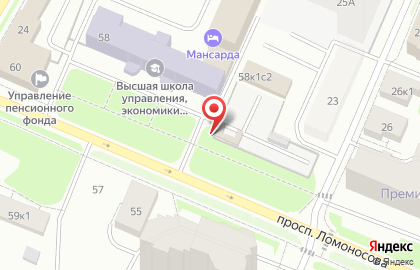 Шиномонтажная мастерская на проспекте Ломоносова на карте