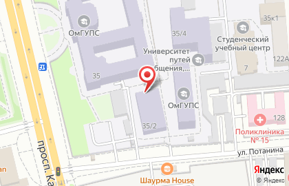 Омский государственный университет путей сообщения на улице Карла Маркса на карте