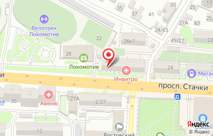 Магазин Тавровские мясные лавки на проспекте Стачки на карте