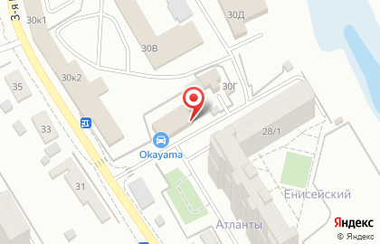 Торгово-сервисная компания Окаяма на 3-ей Енисейской улице на карте