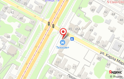 Магазин автотоваров Техком+ в Пролетарском районе на карте