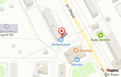 Магазин мясной продукции Птицефабрика Зеленецкая на улице Мира, 6 на карте