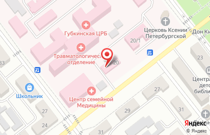 Губкинская центральная районная больница на улице Чайковского на карте