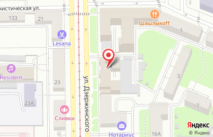 Банкомат КБ Агропромкредит на улице Дзержинского на карте
