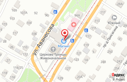 Гипермаркет Магнит в Центральном районе на карте