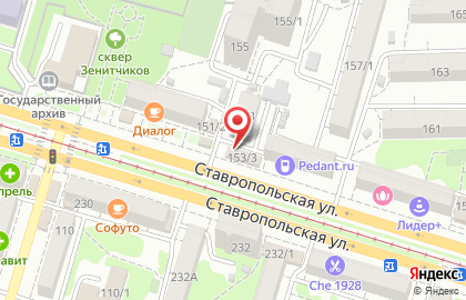 Продовольственный магазин на Ставропольской, 153 на карте