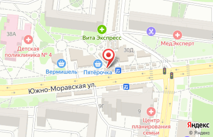 Киоск по продаже цветов на Южно-Моравской улице на карте
