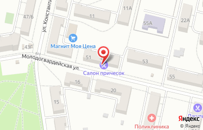 Салон причесок на Молодогвардейской улице на карте