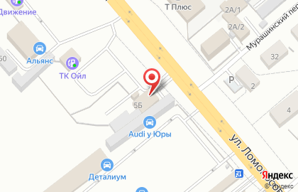 Шиномонтажная мастерская на улице Ломоносова на карте
