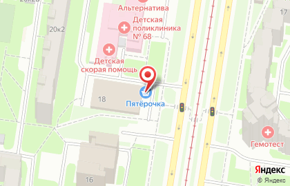 Супермаркет Пятёрочка в Санкт-Петербурге на карте