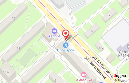 Продовольственный универсам Микей на улице Багратиона на карте