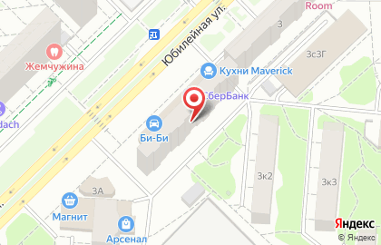 ОАО Банкомат, МОСКОВСКИЙ КРЕДИТНЫЙ БАНК на Юбилейной улице на карте