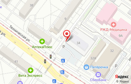 Киоск по продаже фруктов и овощей на улице Техническая на карте
