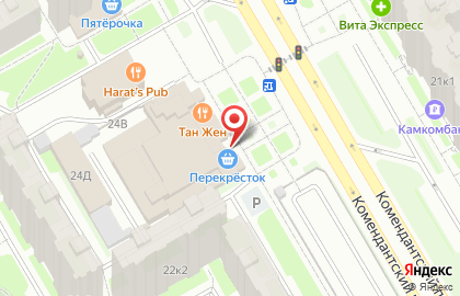 Магазин фруктов и овощей на Комендантском проспекте на карте
