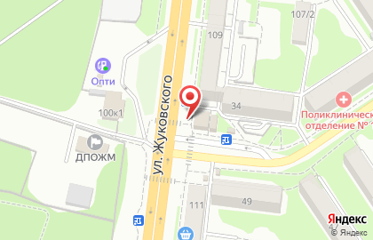Кафе быстрого питания Дядя Дёнер на улице Жуковского на карте