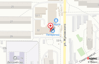 Гипермаркет Пятёрочка на улице Жуковского на карте