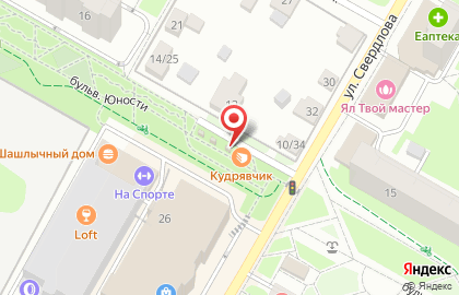 Кафе быстрого питания Русский аппетит на улице Свердлова на карте