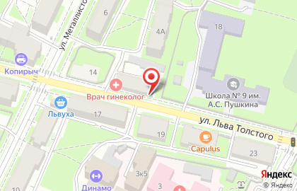 Городское юридическое бюро на улице Льва Толстого на карте