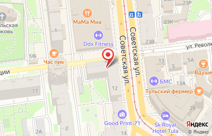 Салон Тульская оптика плюс на Советской улице на карте