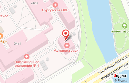 Сургутская окружная клиническая больница на Университетской улице на карте