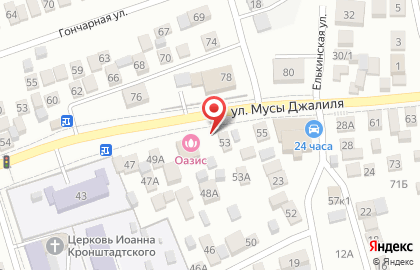 Сауна Оазис на улице Мусы Джалиля на карте