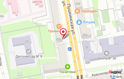 Продуктовый магазин на Пушкинской улице на карте