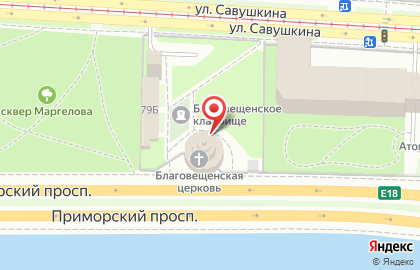 Детская парикмахерская "Воображуля" на Приморском проспекте на карте