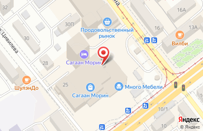 Служба доставки еды из ресторанов и кафе Доставкин в Советском районе на карте